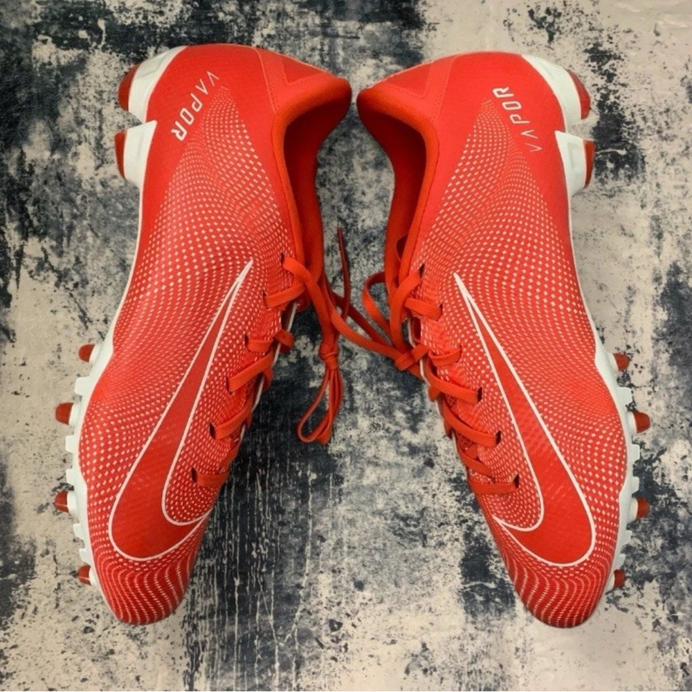 WORN 1x Nike Vapor Untouchable Speed 3 Football Cleats Orange White Size 13